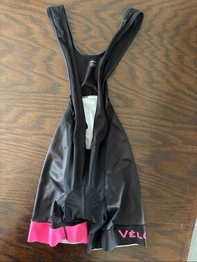 Women’s Black Cycling Bibs with Pink Trim